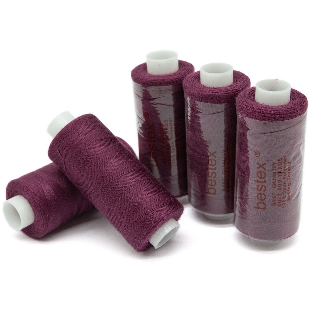 Нитки швейные бытовые Bestex 40/2, 365 м (400 ярд) / 10 кат., 347 винно-пурпурный