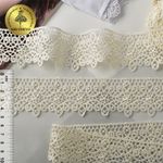 Кружево гипюр (плетёное) 45 мм, цв.02 молочный, уп. 9 м, M09961, Kruzhevo