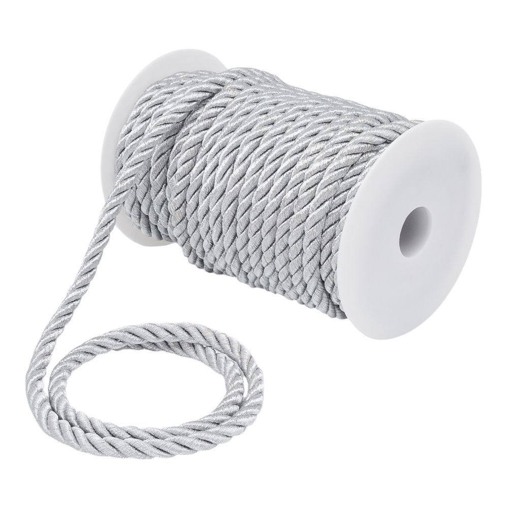Шнур витой металлизированный 8мм / 18,29м, 187 серебро