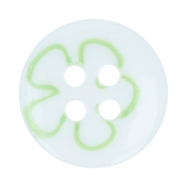 Пуговицы детские 12 мм, 36 шт, №001/531 белый/салатовый, Gamma AY 9921