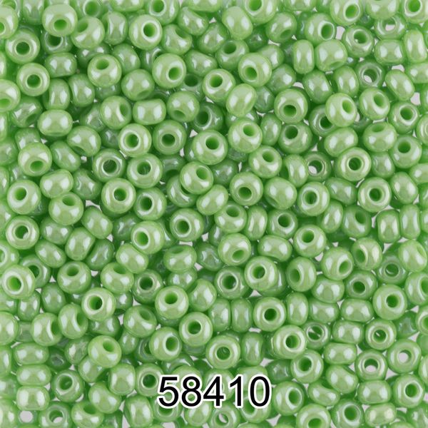 Бисер Preciosa 10/0 (2.3 мм), 500 г, 58410 (Ф076) салатовый
