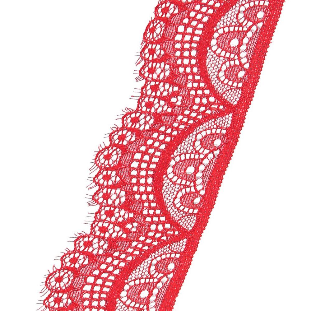Кружево эластичное (стрейч) 60 мм / 13.71 метра, C820 красный