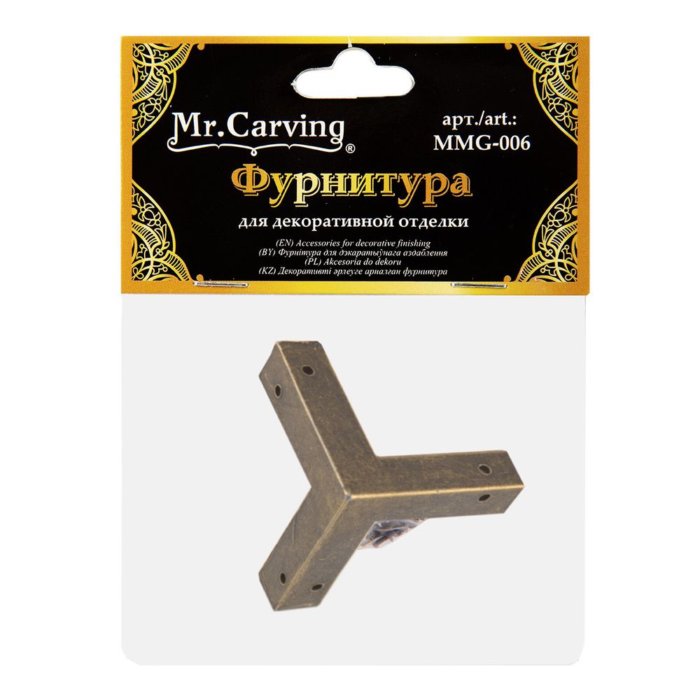 Уголок для шкатулок 2.9х2.9 см, 20 шт, 02 бронза, Mr.Carving