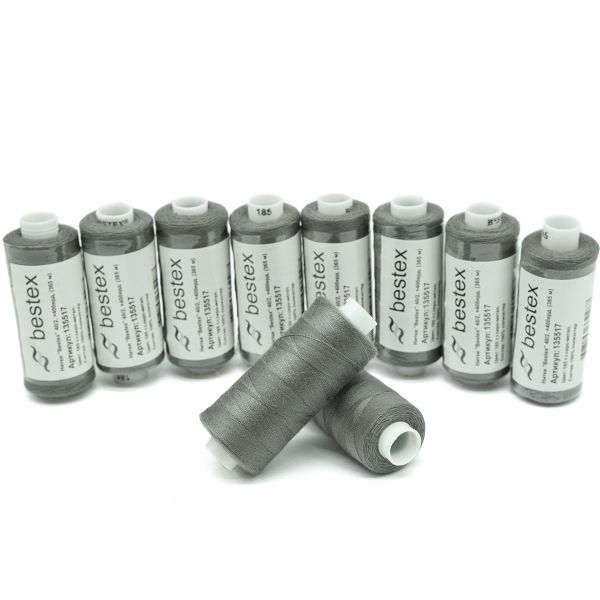 Нитки швейные бытовые Bestex 40/2, 365 м (400 ярд) / 10 кат., 185 каменно-серый
