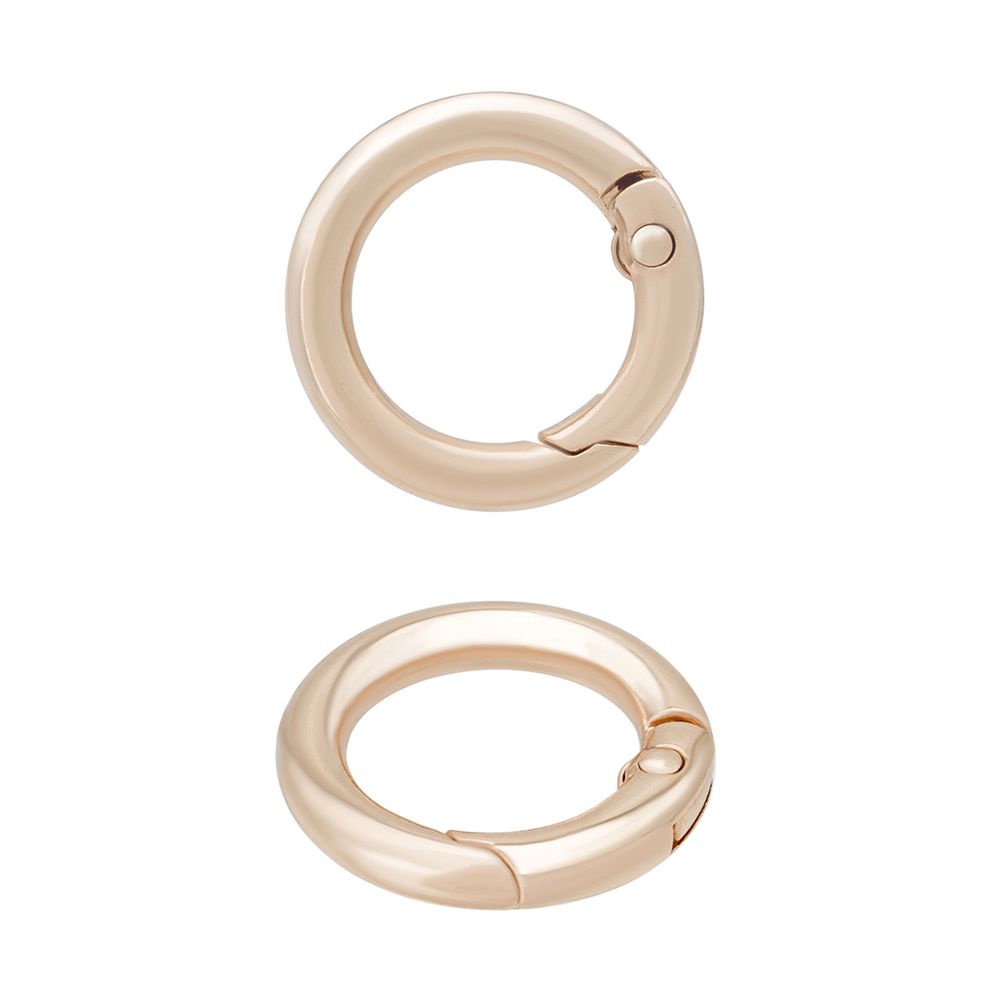 Карабин металл кольцо ⌀15 мм (25х25 мм), светлое золото, 10 шт