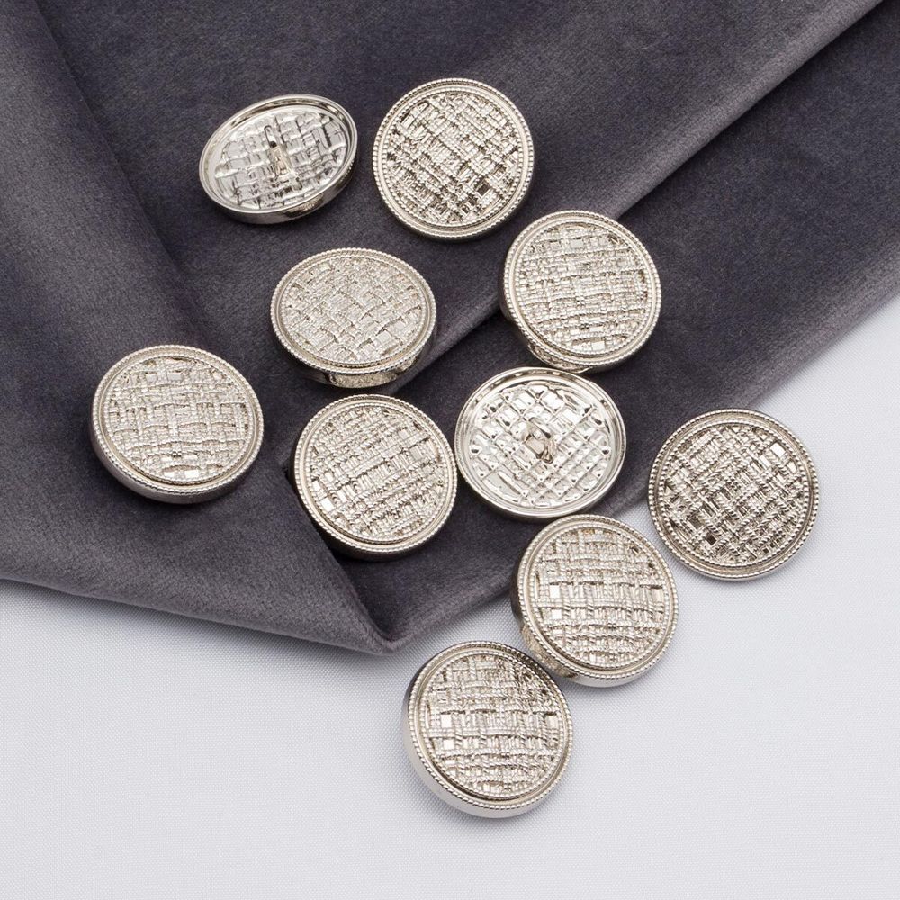 Пуговицы на ножке 36L=23 мм, металл, Silver (серебристый), 10 шт, MP06