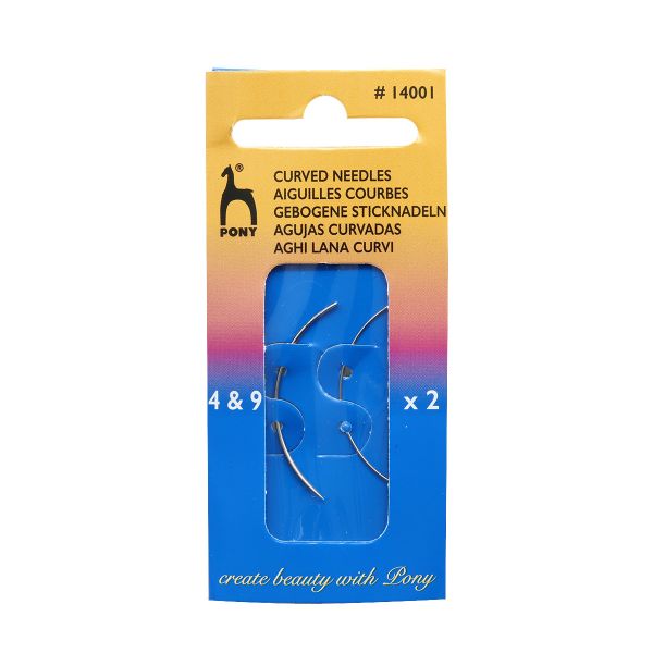 Иглы ручные изогнутые бисерные №4,9,2 шт, Pony, 5 шт