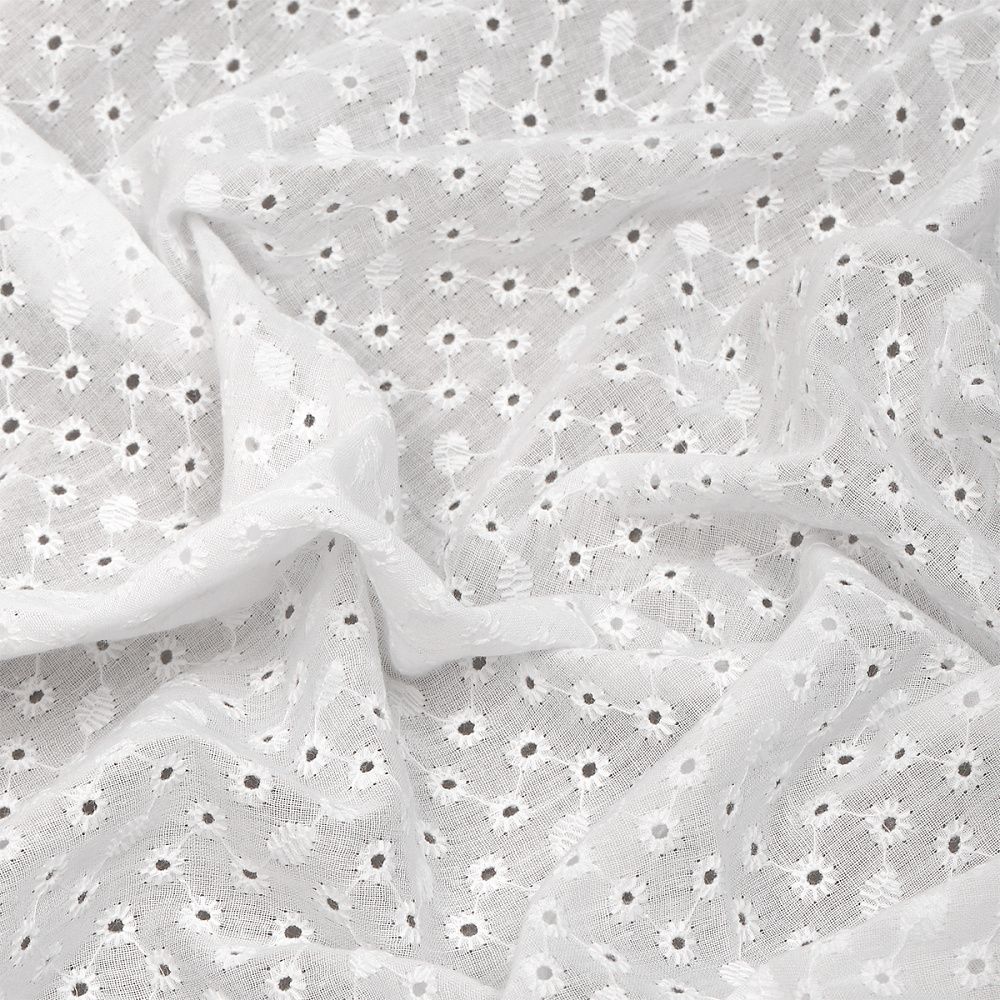 Ткань шитьё (прошва) 100 г/м², 150 см / 15 метров, TBY.Emb.2 белый