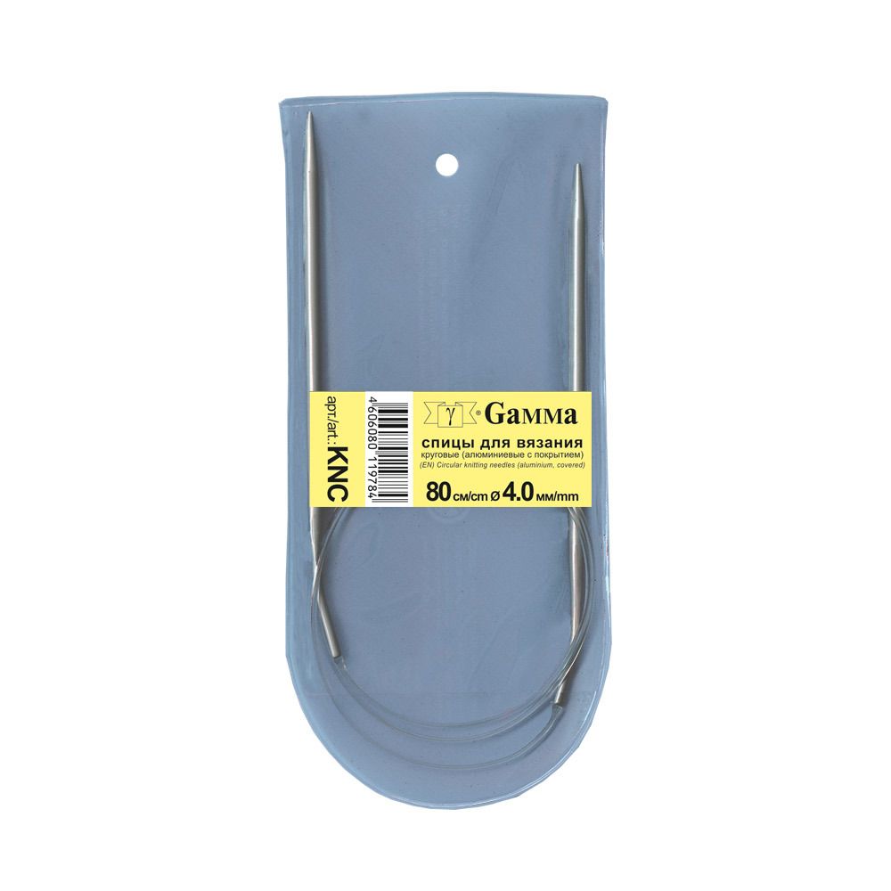 Спицы круговые металл ⌀4,0 мм, 80 см, с покрытием, Gamma KNC