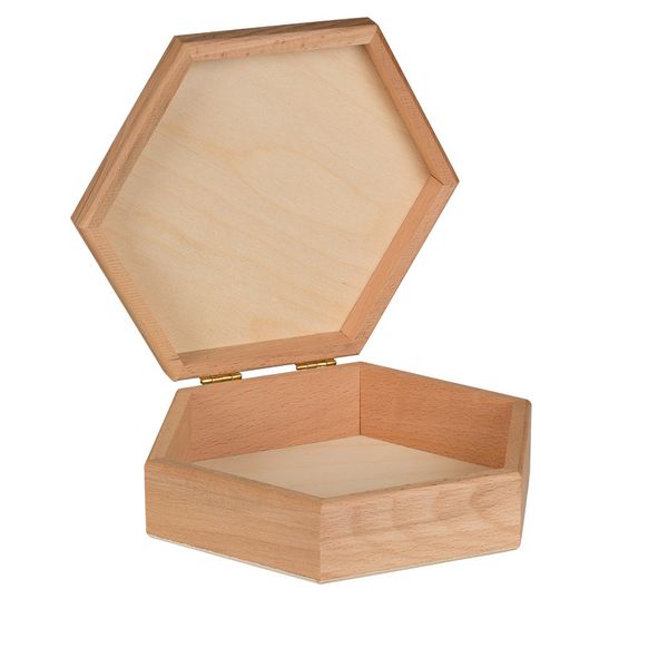 Заготовка деревянная Шкатулка, бук, 19.5х19.5х6 см, шестигранная, бук,-06 Mr.Carving