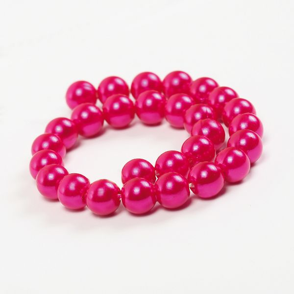 Бусины пластик (перламутр) ⌀10 мм, цв.014 малина, уп.500г (960 шт), Magic4Hobby