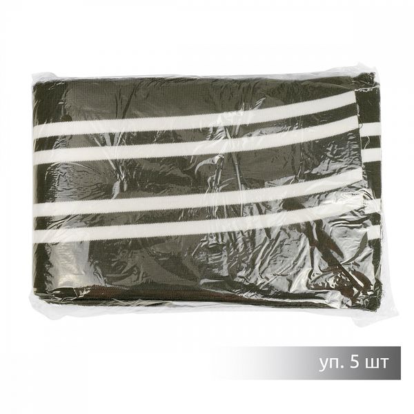 Подвяз (довяз) трикотажный 14.0х100 см, олива с белыми полосами, двухслойный, 100% п/э, 5 штук