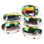 Хрустальные стразы в цапах овальной формы, радужный 10х14 мм, 5 шт., ОЦ003НН1014