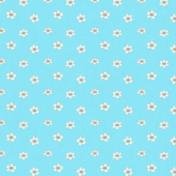 Ткань для пэчворка Peppy Бабушкин сундучок, отрез 50х55 см, 140 г/м², БС-41 ромашки голубой, Peppy