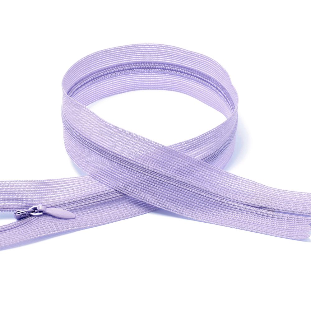 Молния потайная (скрытая) Т3 (3 мм), 1 зам., н/раз., 60 см, F166 лавандовый, 50 шт, Mzipp Молния потайная (скрытая) Т3 (3 мм), 1 зам., н/раз., 60 см, F166 лавандовый, 50 шт, Mzipp