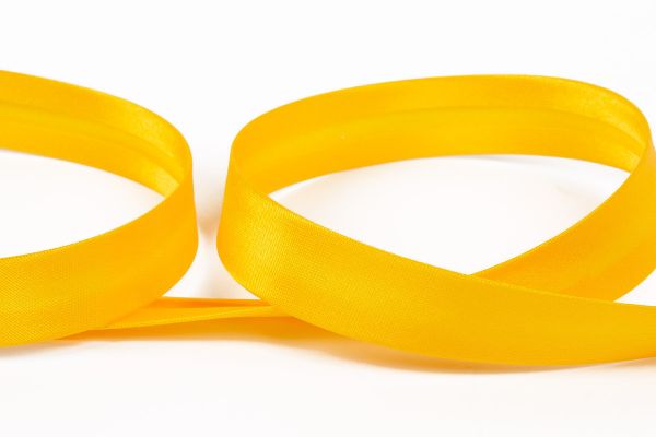 Косая бейка атласная 15 мм / 132±1 метра, 017 т.желтый, Gamma GK-15P