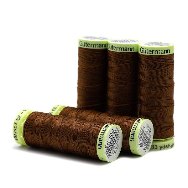 Нитки отделочные Gutermann Top Stitch, 30м, 650 золотисто-каштановый, 5 катушек