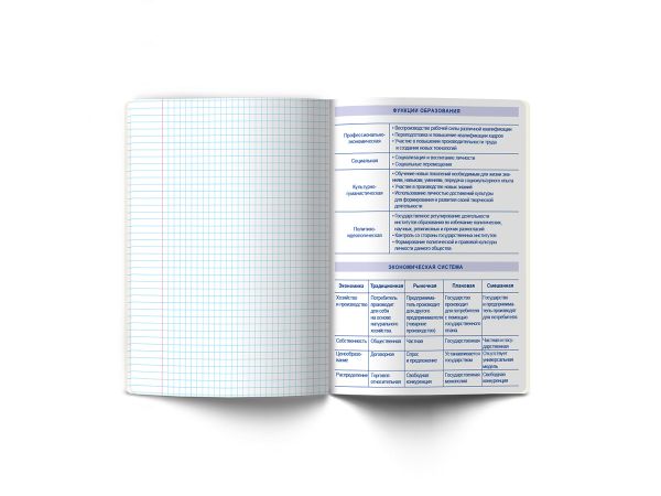 Тетрадь со справочным материалом Линия успеха, софт тач ламинация + тиснение фольгой, A5+ 48 л. на скобе 65 г/м², белизна 100%, 10 шт, клетка, 000581 Обществознание, Светоч 48ТПСК5_126_2_1