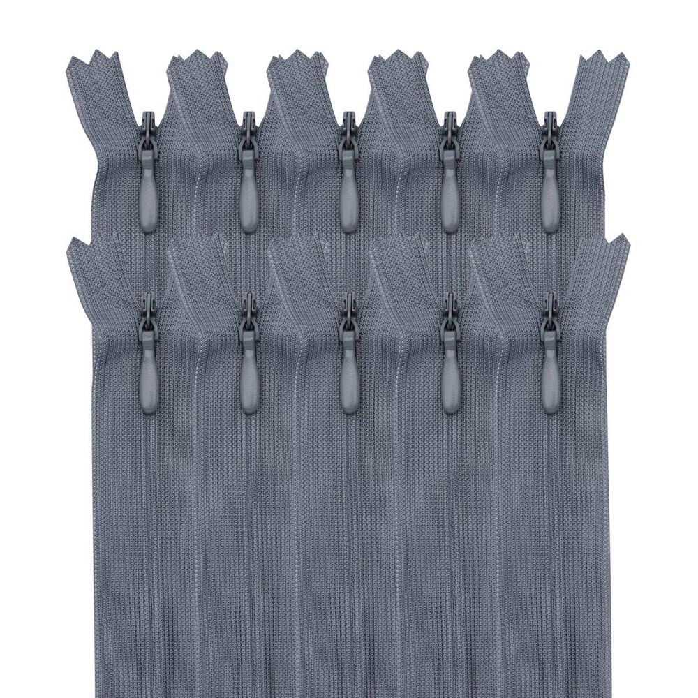 Молния потайная (скрытая) Т3 (3 мм) 1 зам., н/раз., 50 см, серый, 31274 / 50, 10 шт