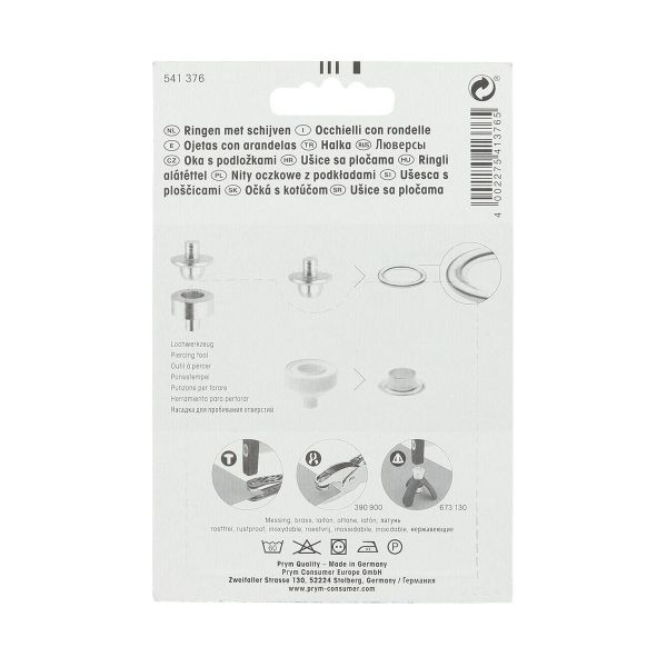 Люверсы металл ⌀_8.0 мм (внутр.) с инструментом для установки, черный, Prym, 24 шт