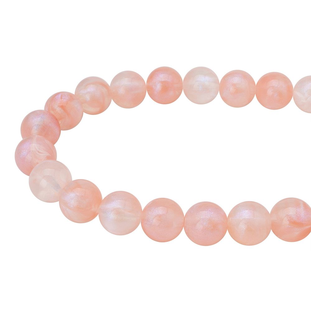 Бусины акрил ⌀12 мм, 500 г, дымка с АВ шиммером, круглые, AD071 персиковый, (7748709)2012 , Astra&Craft