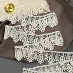 Кружево гипюр (плетёное) 40 мм, матовая нить, цв.02 молочный уп.13,71м, Kruzhevo