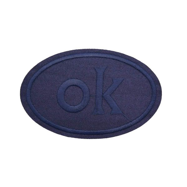 Термоаппликация овал OK 92х60мм (Blue1 (синий1)), 2 шт, LA560