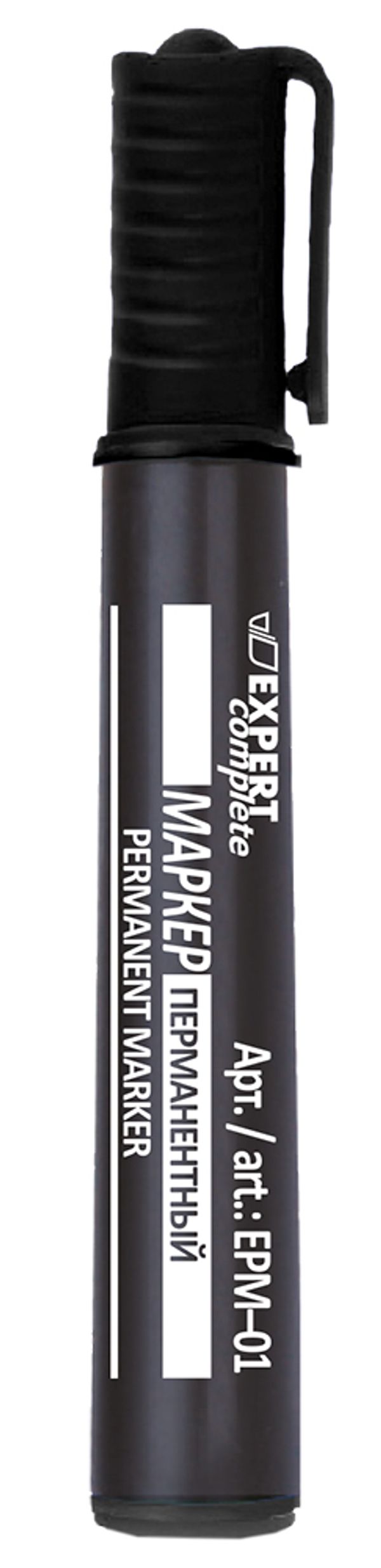 Маркер перманентный 2 мм, пулевидный 12 шт, 01- черный/black, Expert Complete EPM-01