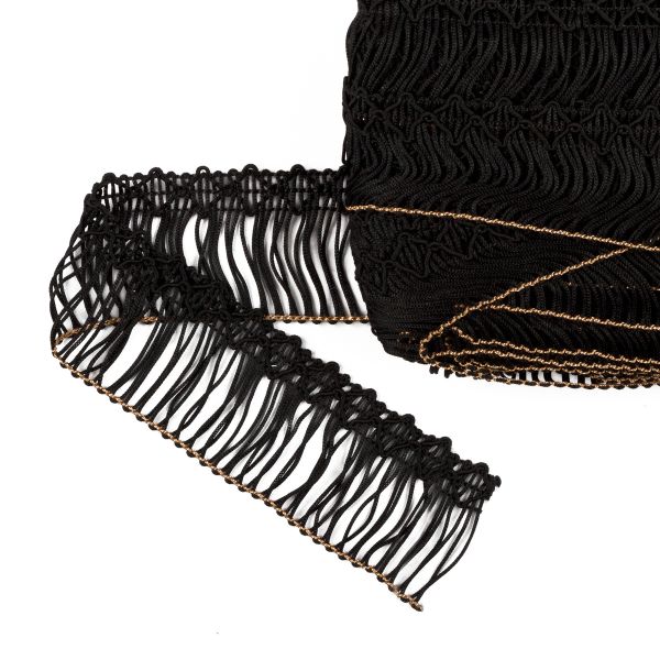 Бахрома отделочная 35.0 мм / 16 метров, 115 черный, Gamma А-06