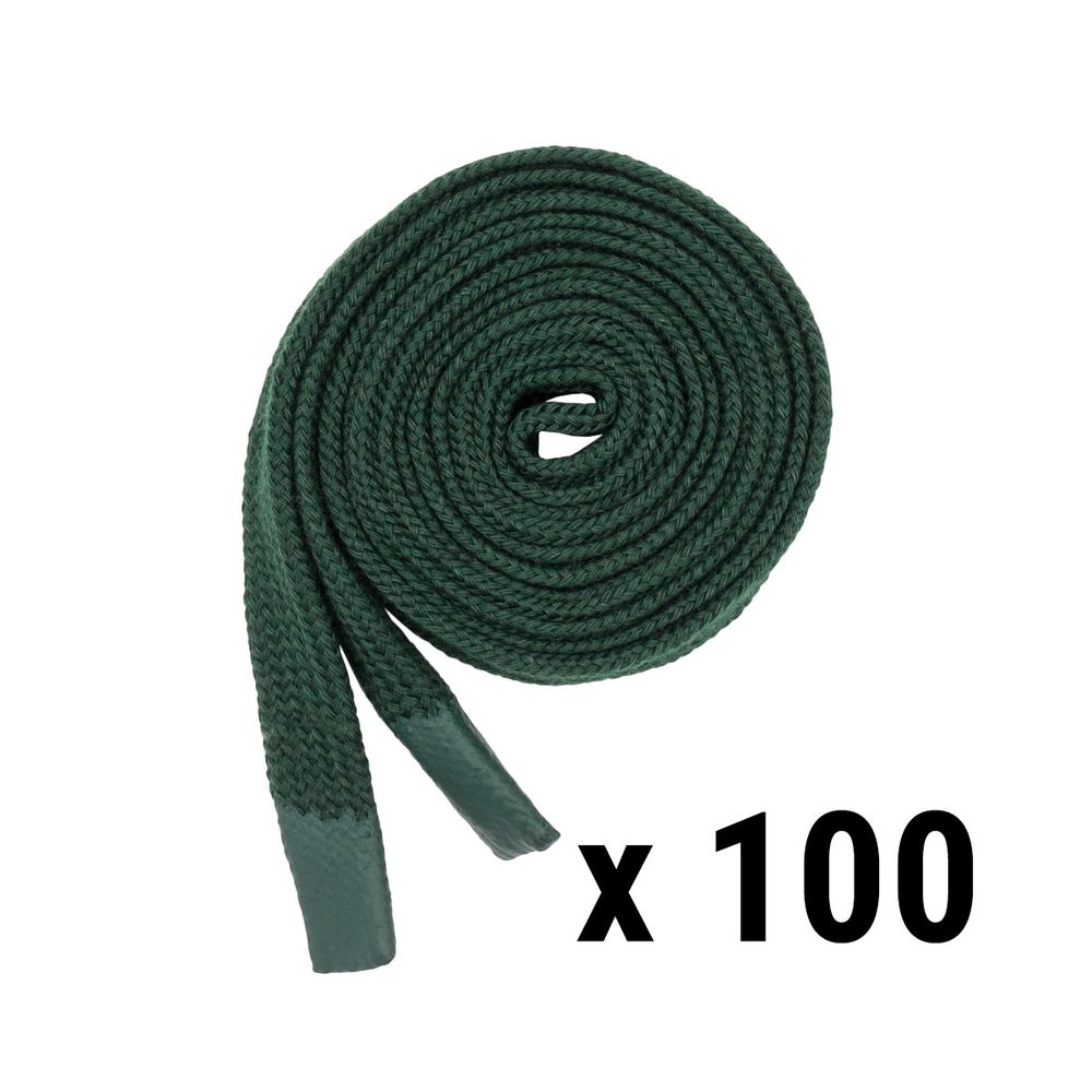 Шнурки декоративные плоские (для одежды) 10 мм / 135 см, 100 шт (155 темно-зеленый), 3AR2807