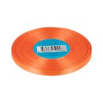 Лента атласная 1-сторонняя 6.0 мм / 33±2 метра, №155 св-оранжевый, в термоплёнке, Gamma