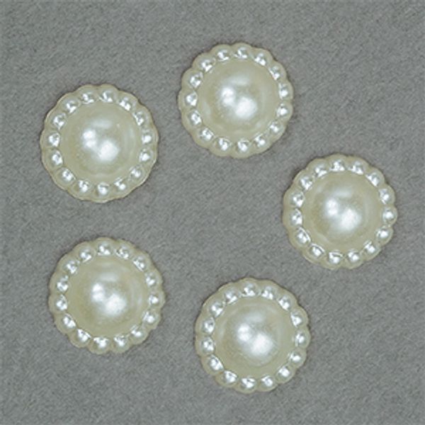 Полужемчужины перламутр в форме Цветка 10мм цв.43 молочный уп.20г (65 шт)