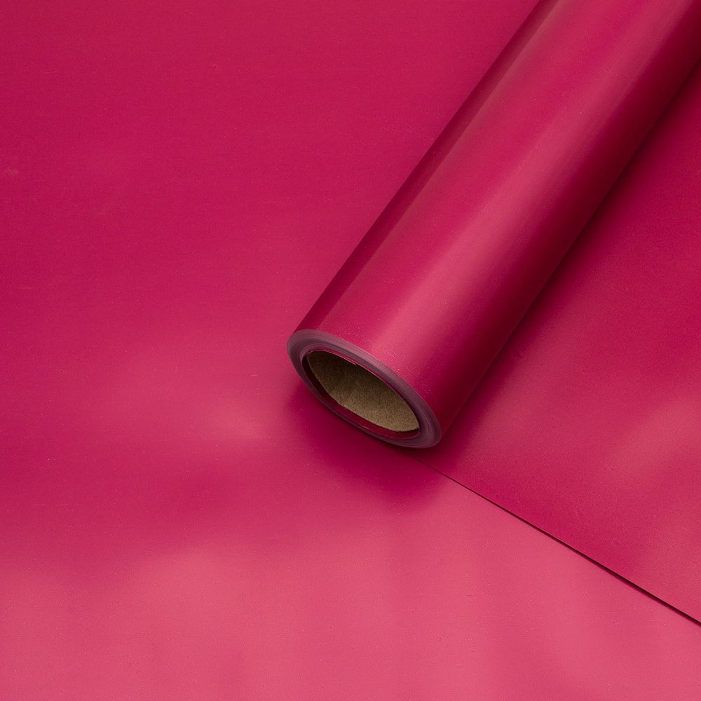 Пленка упаковочная однотонная для цветов и подарков, 65 мкр, 58см / 10м ± 5% (VH2549 темно-красный)