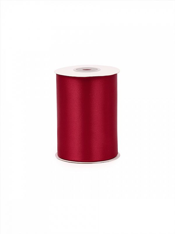 Лента атласная 1-сторонняя 100.0 мм / 22.5±1 метра, 3091 т.красный, Magic4Hobby