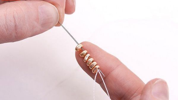 Иглы ручные бисерные ⌀0.4 мм, 50 сталь, 6 шт, с нитковдевателем, Gamma N-315