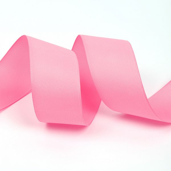 Лента репсовая (в рубчик) 38.0 мм, 155 (5029) ярк.розовый уп.27,4м