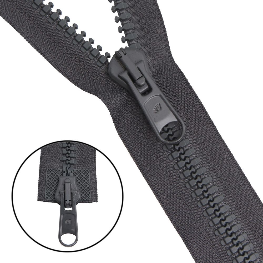 Молния трактор Arta Т8 (8 мм) 2 зам., разъем., 75 см, цв. 123 графит, уп.5 шт