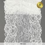 Кружево бельевое эластичное 190 мм / 3 м, 6378, цв.004 белый, Kruzhevo