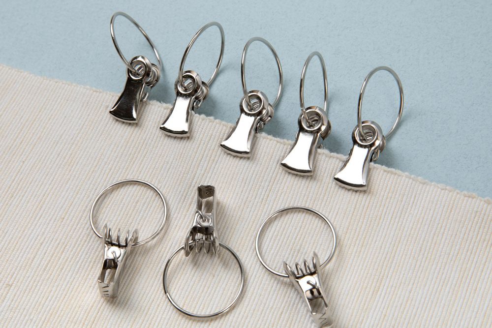 Зажим для штор 27 мм (⌀27 мм), с кольцом, 20 шт, золото, Blitz CL-008