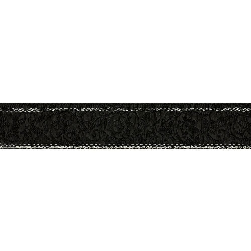 Лента (тесьма) жаккардовая 18 мм / 25 метров, рис 762 черный, Gamma С1851Г17