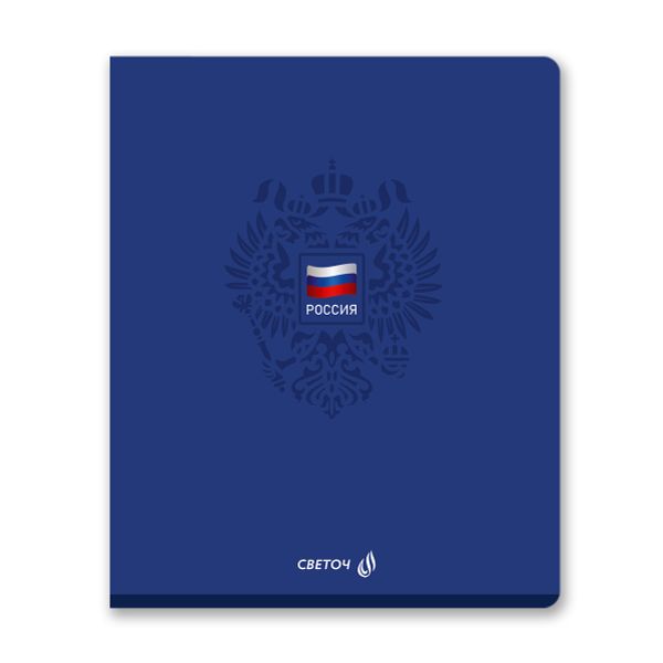 Тетрадь ученическая общая, твин лак, A5 48 л. на скобе 65 г/м², белизна 100% 10 шт клетка, 01510 Патриотичная, Светоч Т198