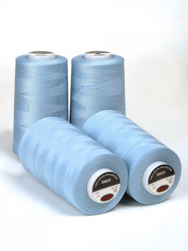 Нитки швейные Max 50/2, 4570 м (5000 ярд), 312 голубой / 4 бобины