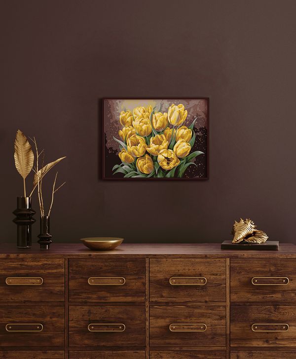 Картина по номерам Фрея PNB/PM-227, Букет желтых тюльпанов, 40х30 см