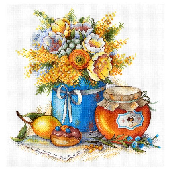 Набор для вышивания нитками МП Студия, Медовое удовольствие 26х26 см