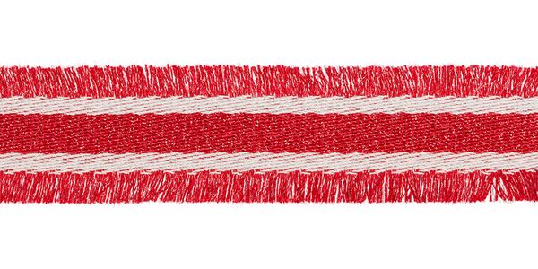 Тесьма с бахромой 28 мм, 10 м, 03 белый/красный, Gamma DTB-28L