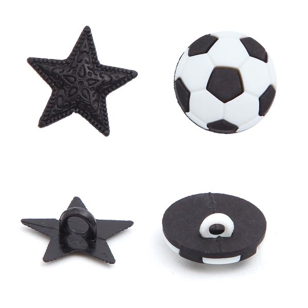 Украшения пуговицы декоративные фигурки Футбол пластик, 8 штук, Dress It Up