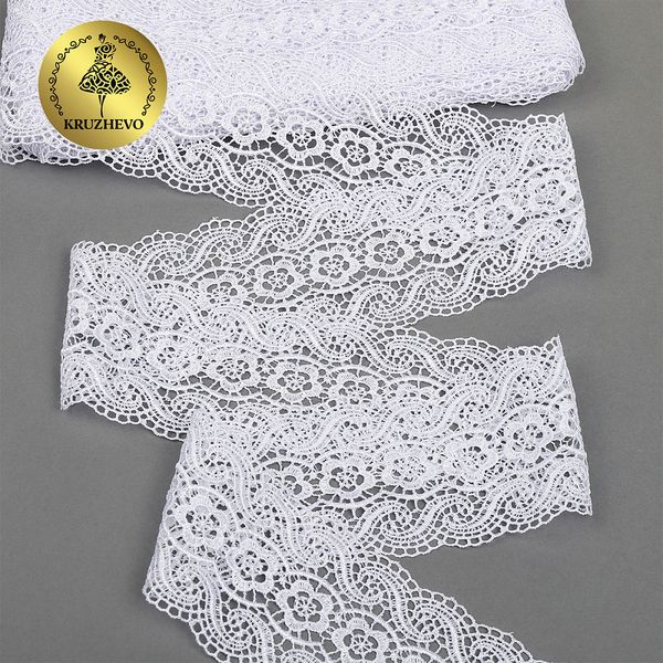 Кружево гипюр (плетёное) 95 мм, TR.8G8297 цв.01 белый уп.9м, Kruzhevo