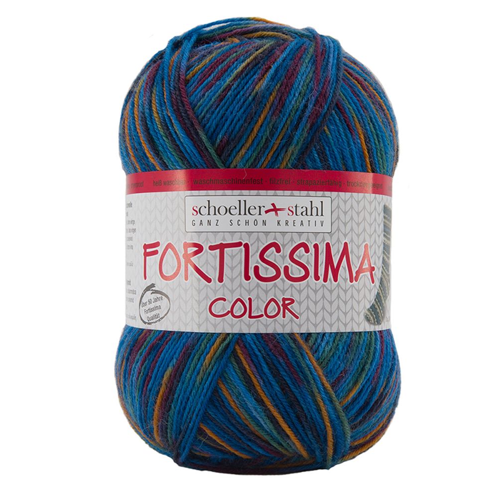 Пряжа Austermann (Аустерманн) Fortissima Socka 4-fach color / уп.5 мот. по 100 г, 420м, джинс