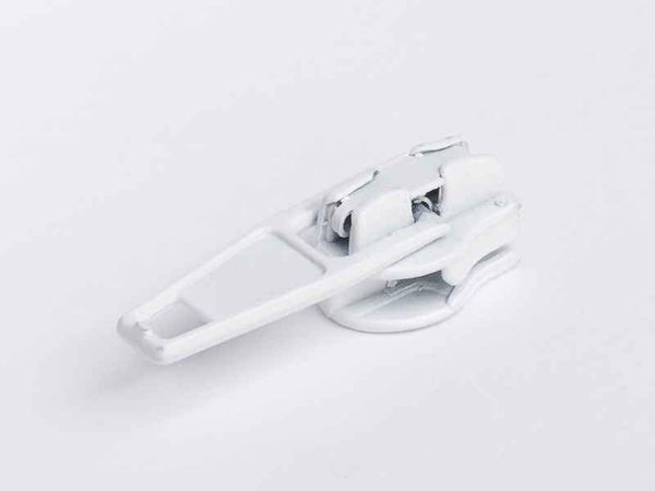 Слайдер (замок) для молнии спираль Т3 (3 мм), автомат, S-501 белый, 1000 шт