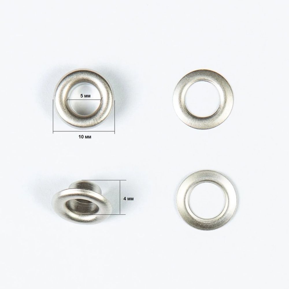 Люверсы металл ⌀_5.0 мм (внутр.), серебро, 100 шт, S090803, BIG